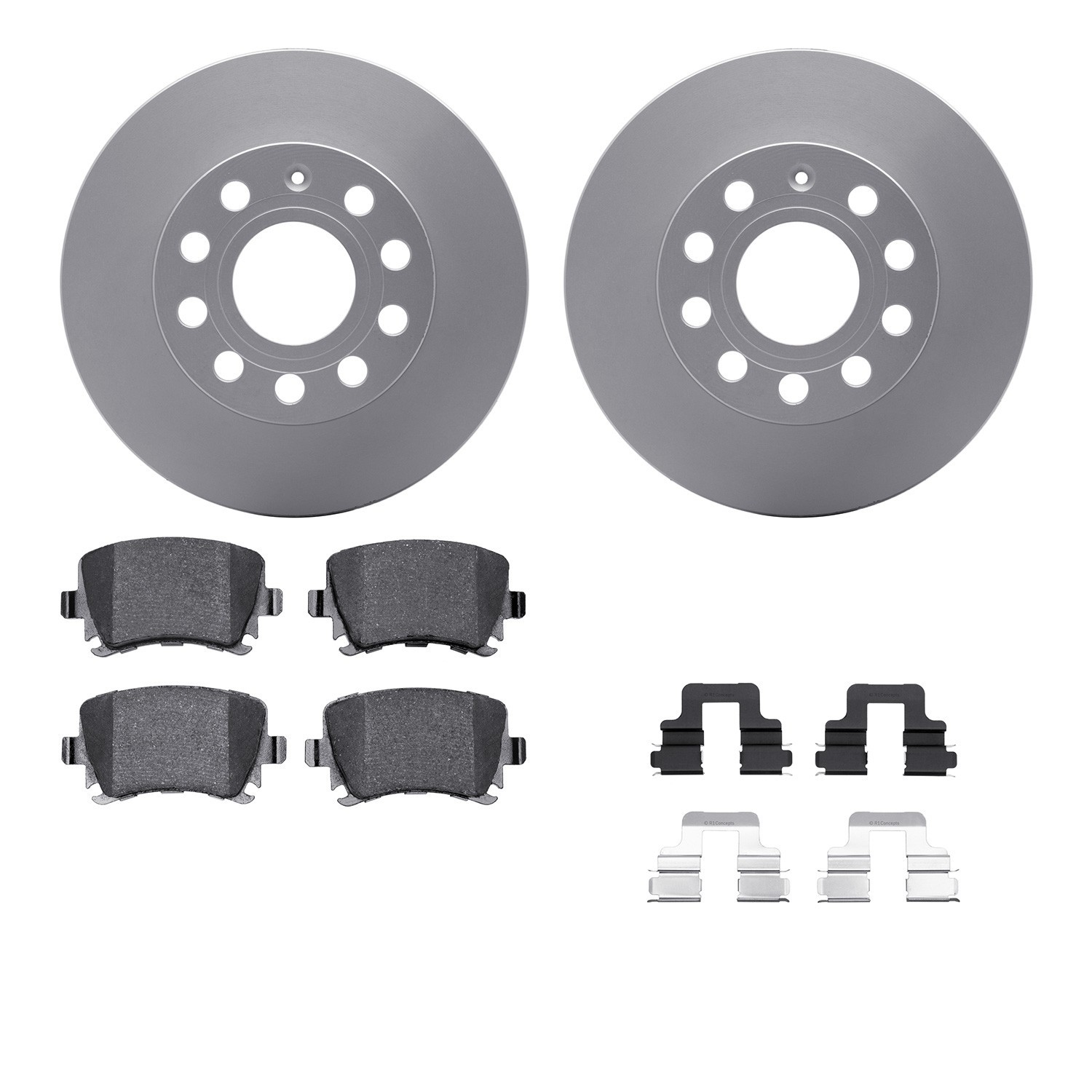 DYN 4512-74115 DFC GEOSPEC Coated Rotors with 5000 Brake Pads - Ceramic and Hardware