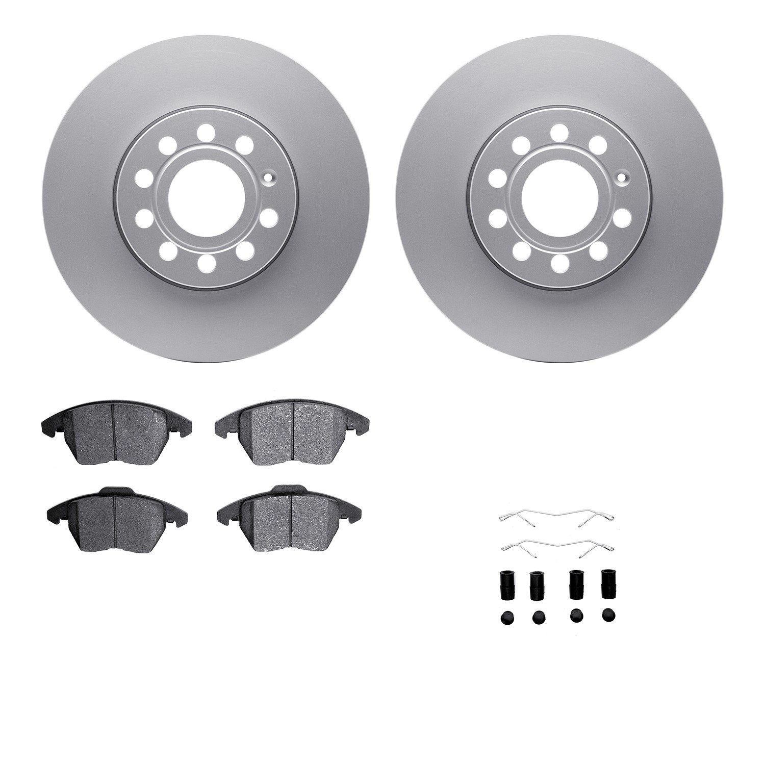 DYN 4512-74116 DFC GEOSPEC Coated Rotors with 5000 Brake Pads - Ceramic and Hardware