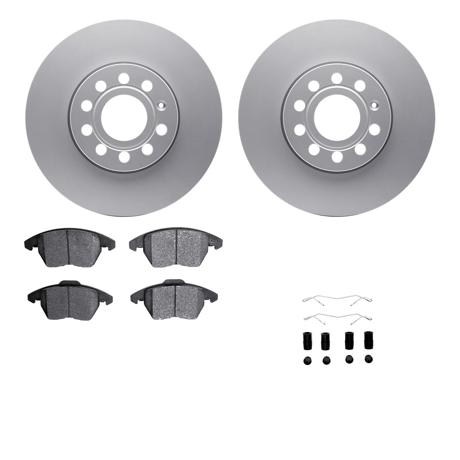 DYN 4512-74117 DFC GEOSPEC Coated Rotors with 5000 Brake Pads - Ceramic and Hardware