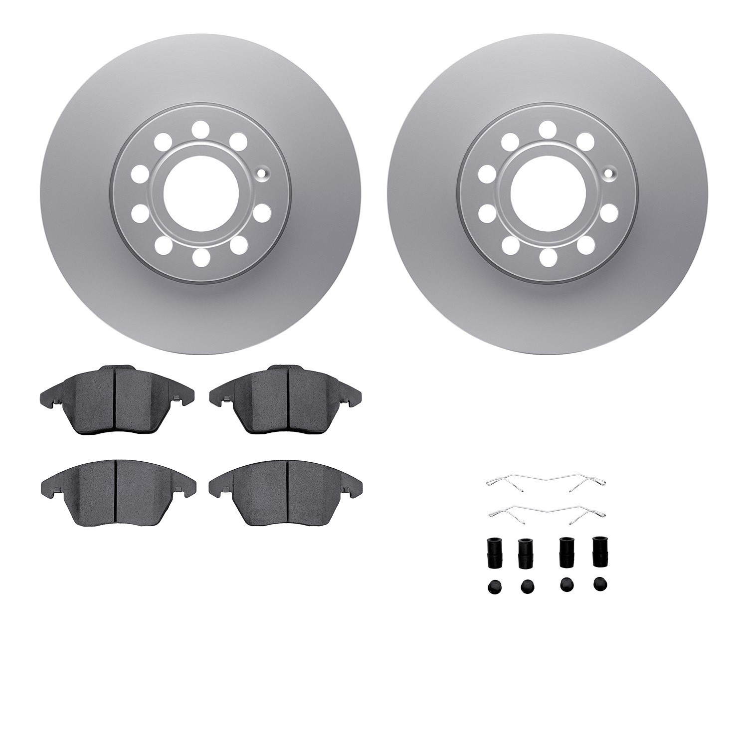 DYN 4512-74118 DFC GEOSPEC Coated Rotors with 5000 Brake Pads - Ceramic and Hardware