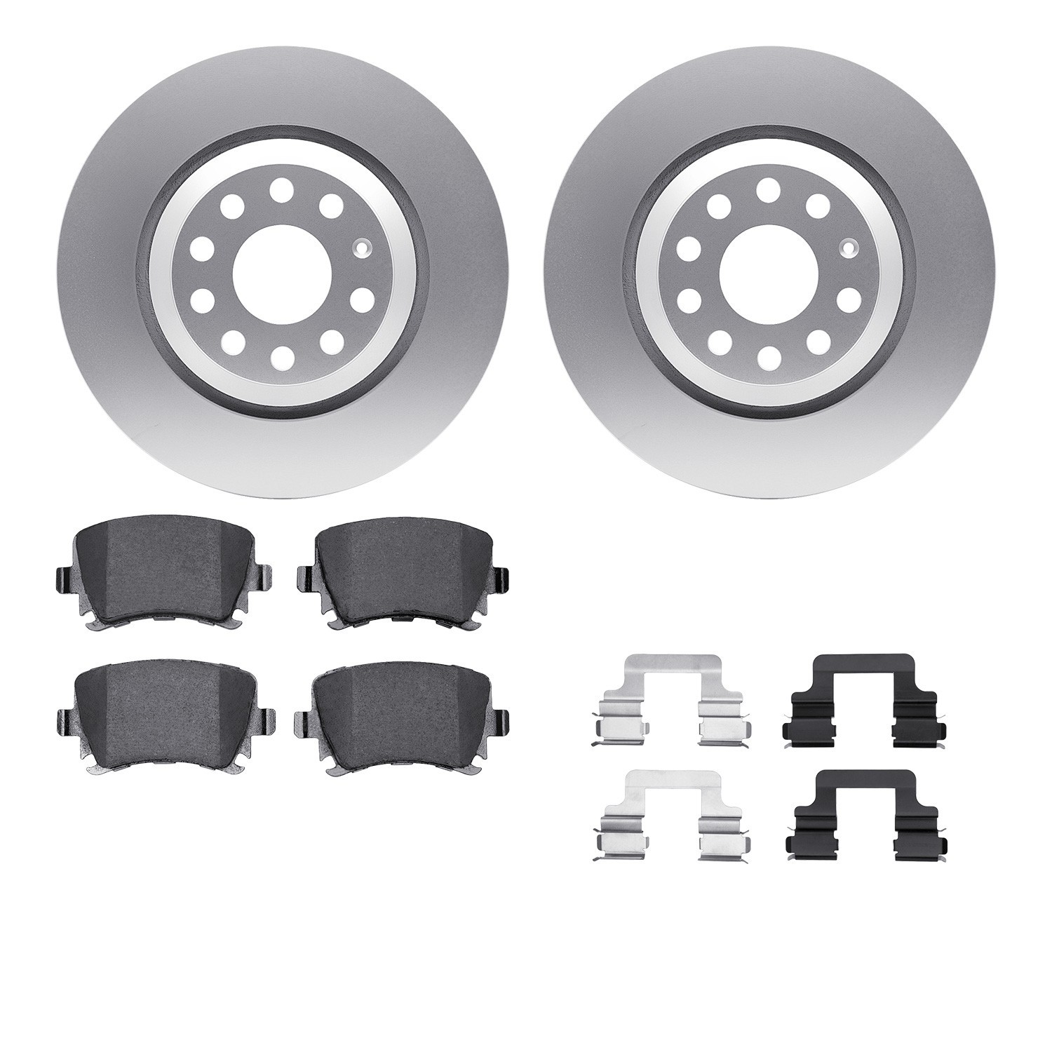 DYN 4512-74121 DFC GEOSPEC Coated Rotors with 5000 Brake Pads - Ceramic and Hardware