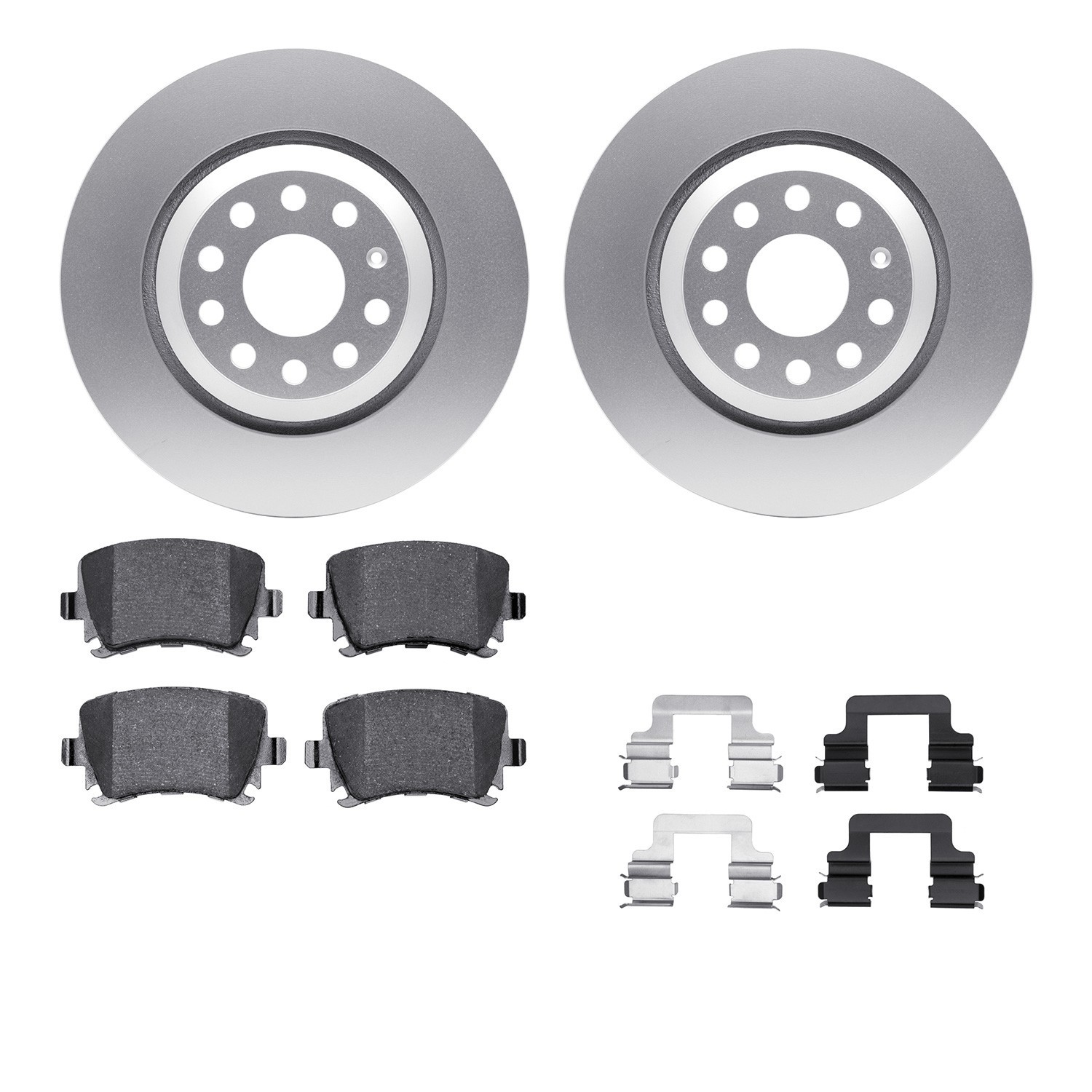 DYN 4512-74122 DFC GEOSPEC Coated Rotors with 5000 Brake Pads - Ceramic and Hardware