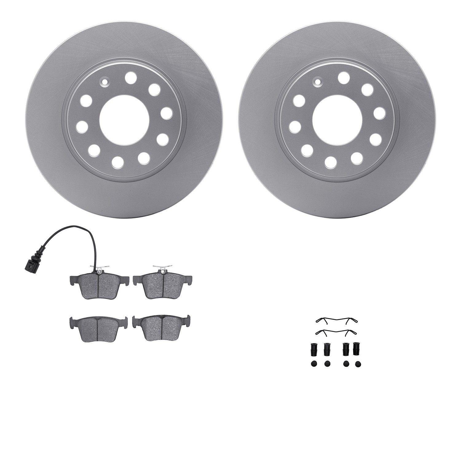 DYN 4512-74132 DFC GEOSPEC Coated Rotors with 5000 Brake Pads - Ceramic and Hardware