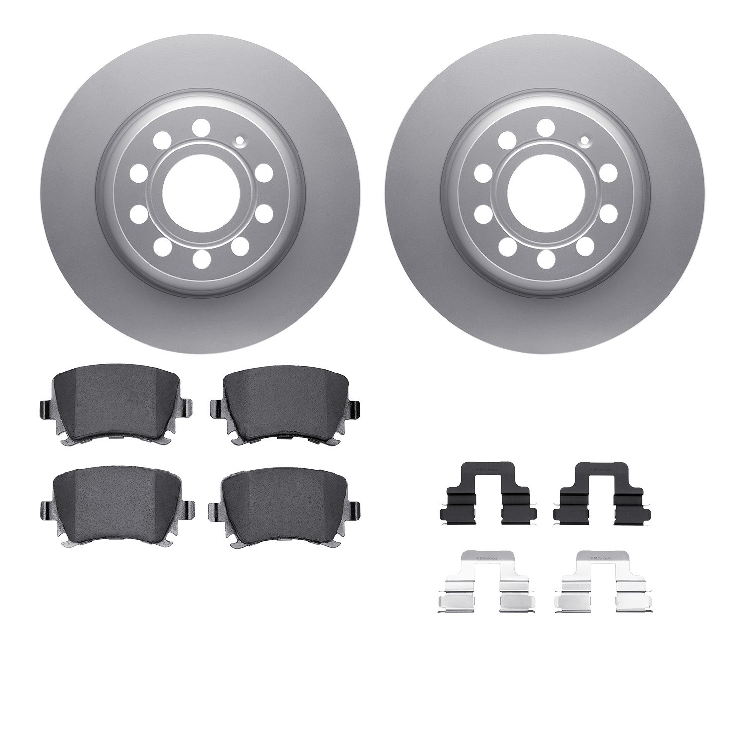 DYN 4512-74153 DFC GEOSPEC Coated Rotors with 5000 Brake Pads - Ceramic and Hardware