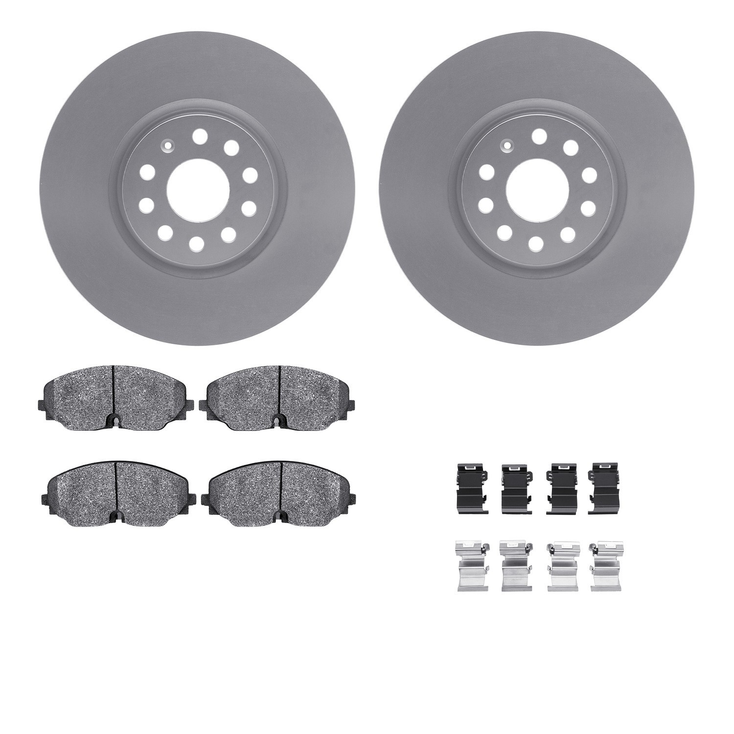 DYN 4512-74155 DFC GEOSPEC Coated Rotors with 5000 Brake Pads - Ceramic and Hardware