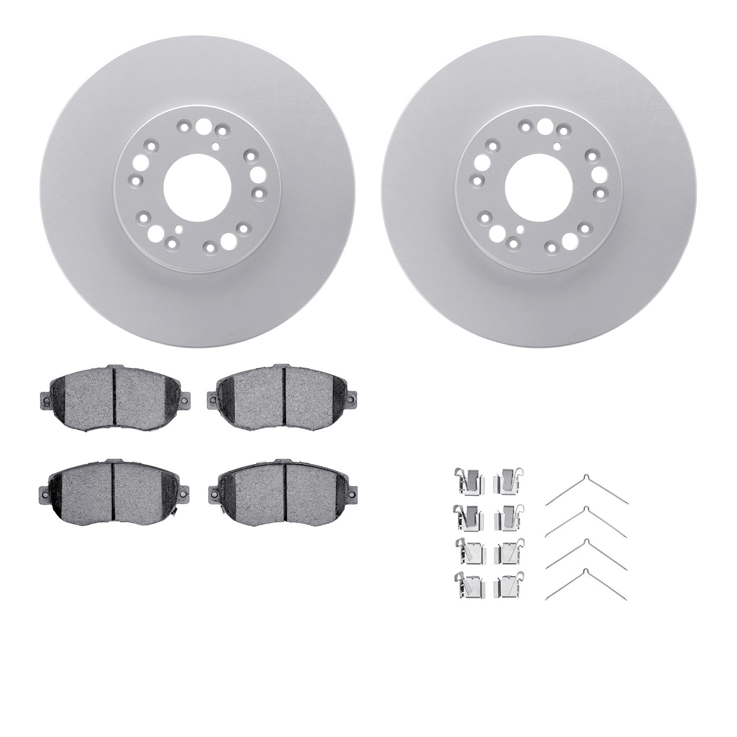 DYN 4512-75039 DFC GEOSPEC Coated Rotors with 5000 Brake Pads - Ceramic and Hardware