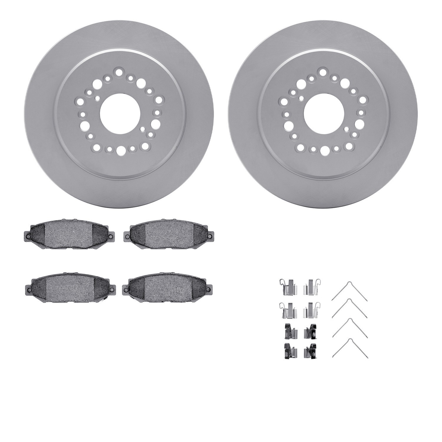 DYN 4512-75040 DFC GEOSPEC Coated Rotors with 5000 Brake Pads - Ceramic and Hardware