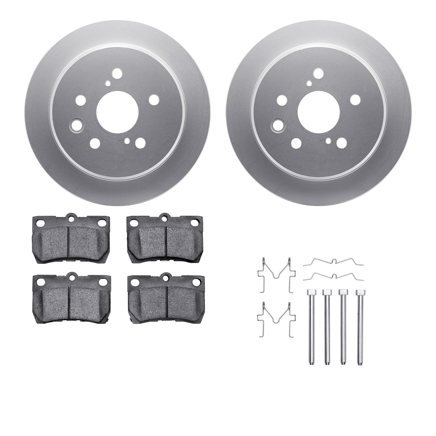 DYN 4512-75048 DFC GEOSPEC Coated Rotors with 5000 Brake Pads - Ceramic and Hardware