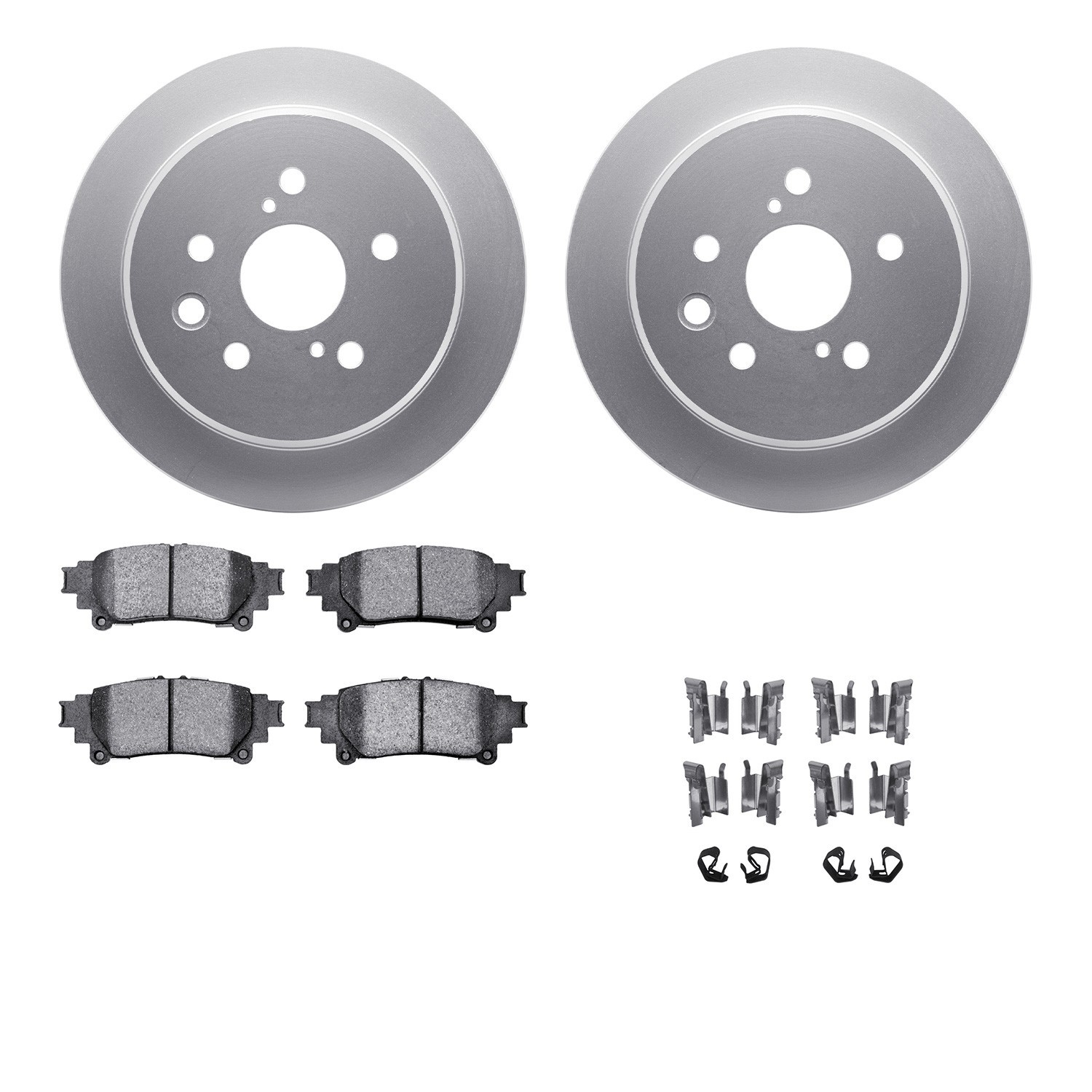 DYN 4512-75049 DFC GEOSPEC Coated Rotors with 5000 Brake Pads - Ceramic and Hardware