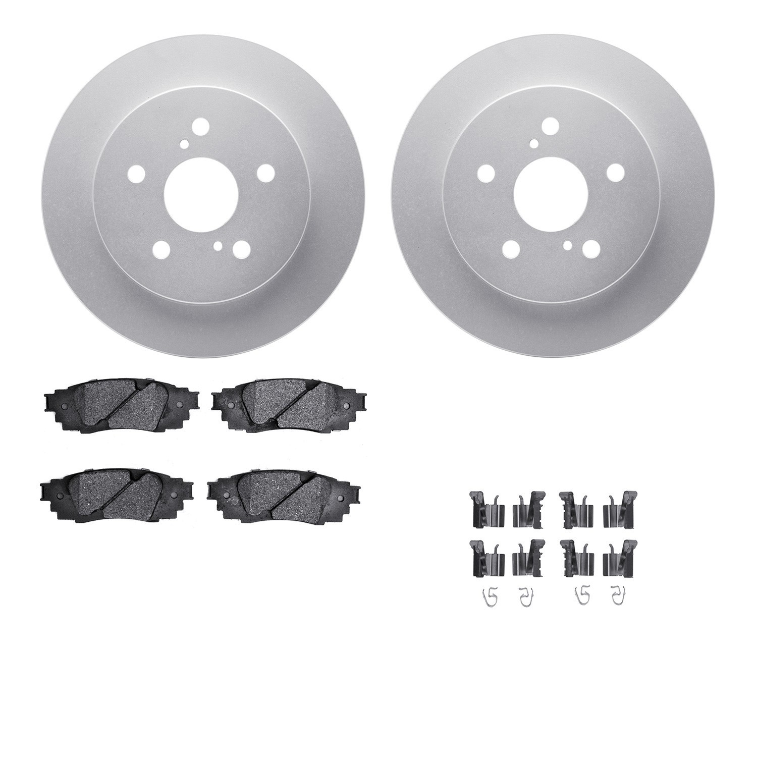 DYN-4512-75057 DFC GEOSPEC Coated Rotors with 5000 Brake Pads - Ceramic and Hardware