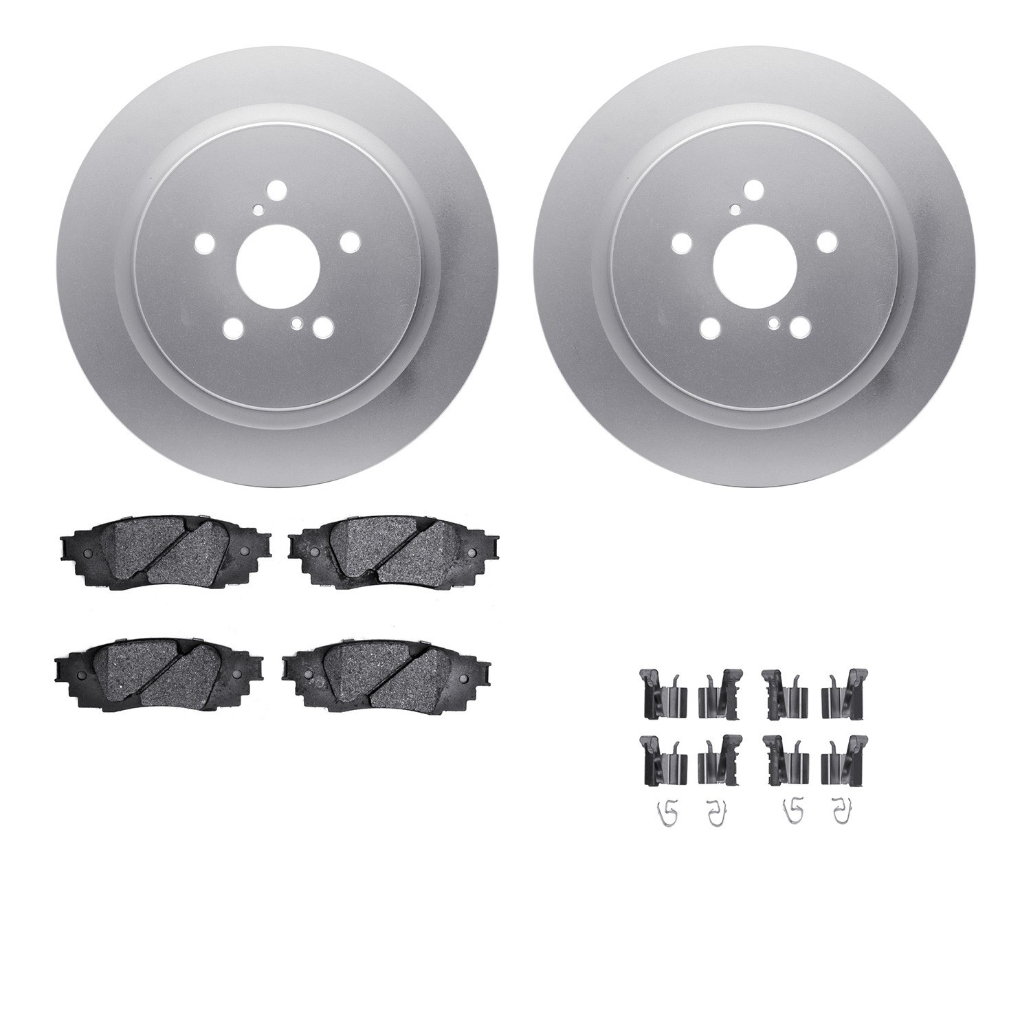 DYN-4512-75058 DFC GEOSPEC Coated Rotors with 5000 Brake Pads - Ceramic and Hardware