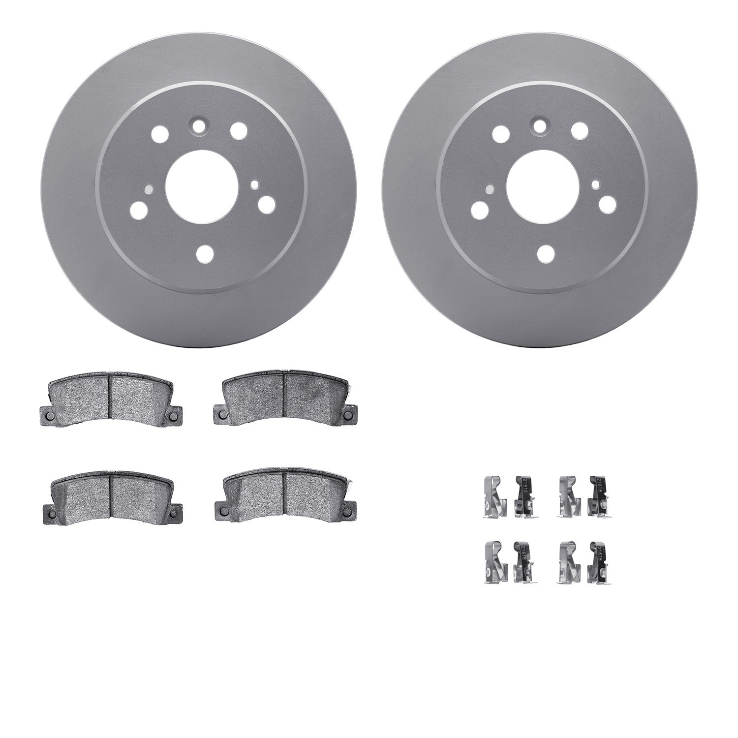 DYN 4512-76101 DFC GEOSPEC Coated Rotors with 5000 Brake Pads - Ceramic and Hardware