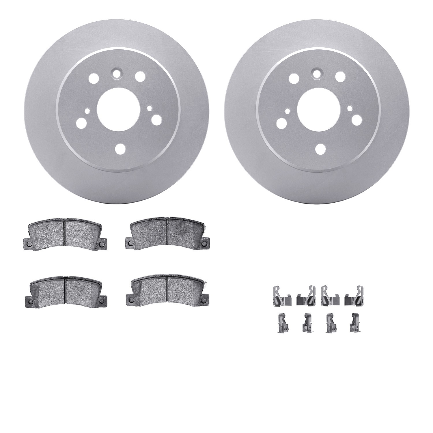DYN-4512-76102 DFC GEOSPEC Coated Rotors with 5000 Brake Pads - Ceramic and Hardware