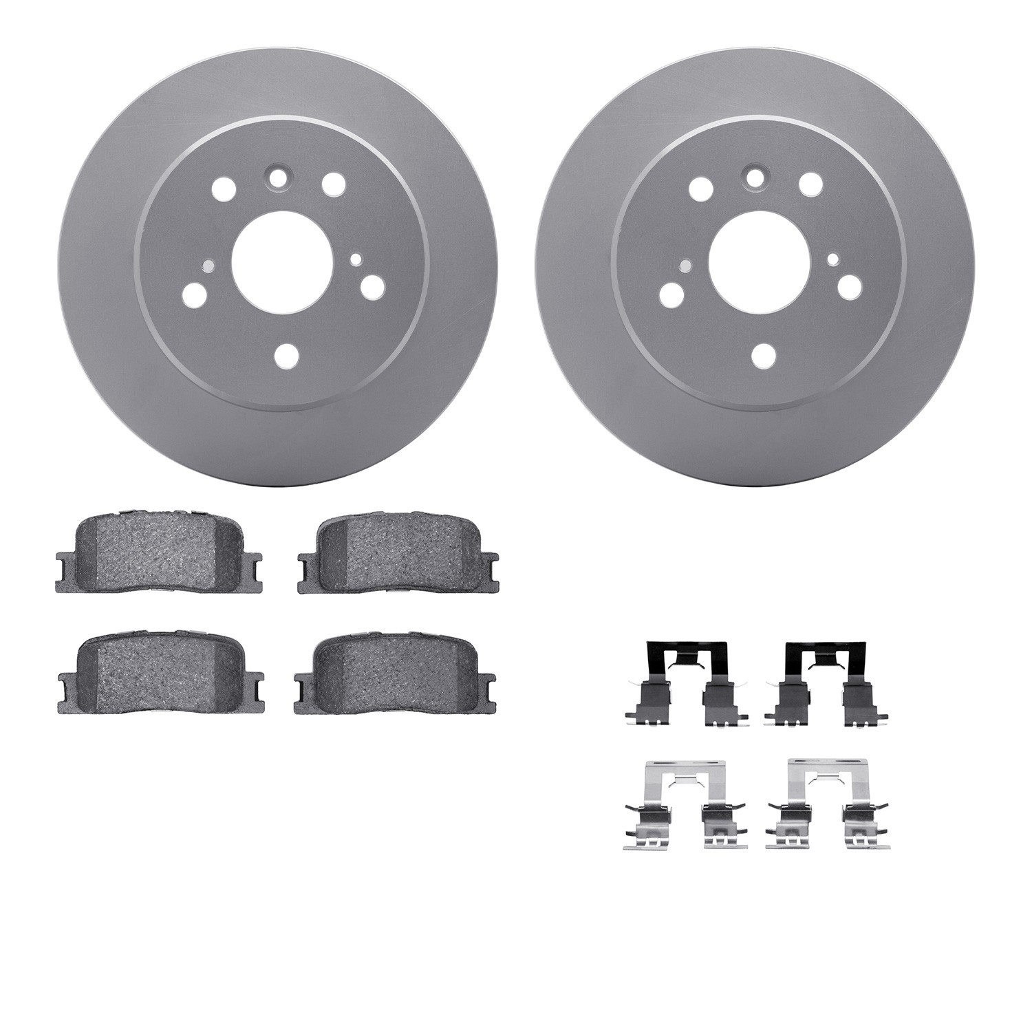 DYN 4512-76103 DFC GEOSPEC Coated Rotors with 5000 Brake Pads - Ceramic and Hardware