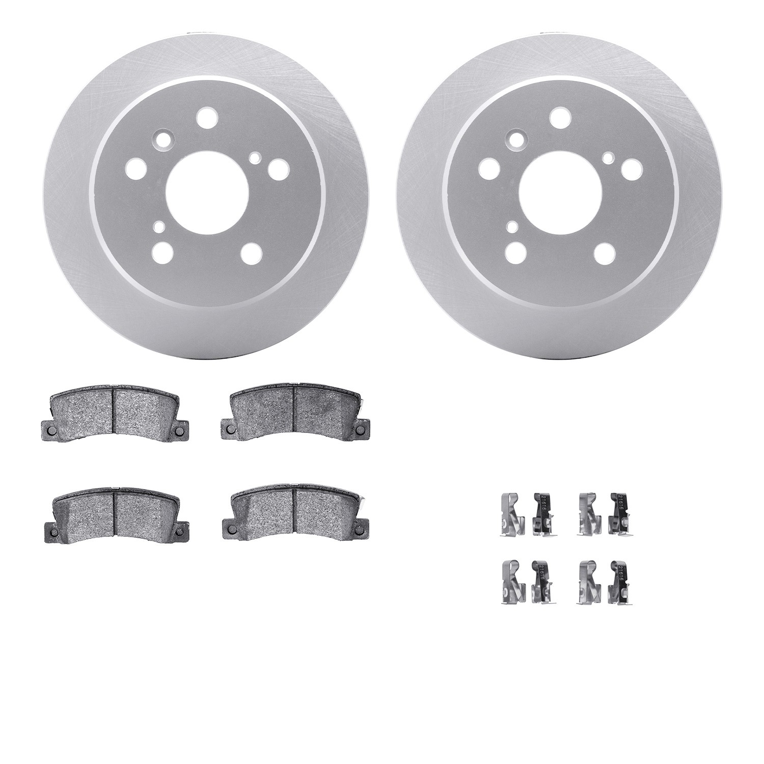 DYN 4512-76104 DFC GEOSPEC Coated Rotors with 5000 Brake Pads - Ceramic and Hardware