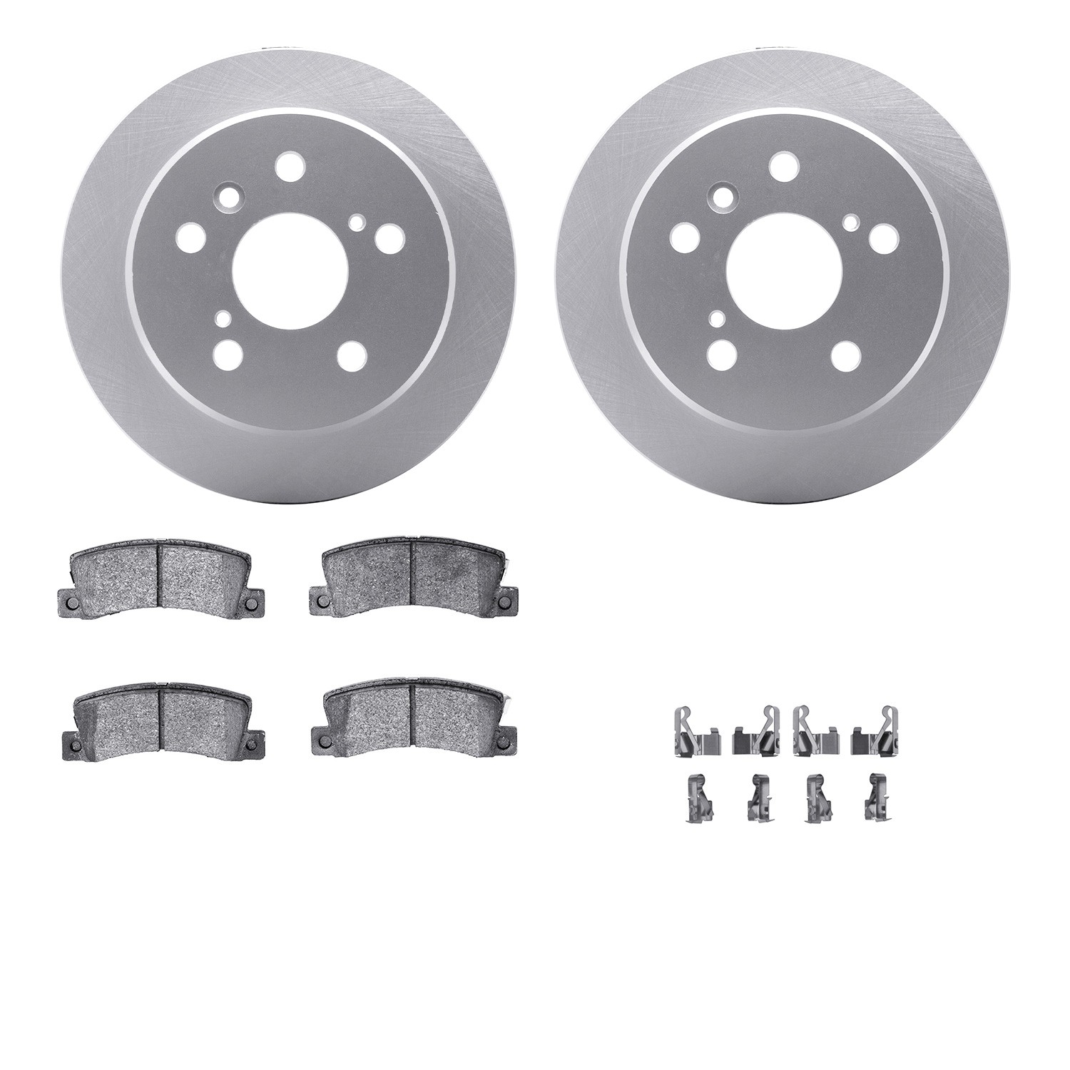 DYN 4512-76105 DFC GEOSPEC Coated Rotors with 5000 Brake Pads - Ceramic and Hardware