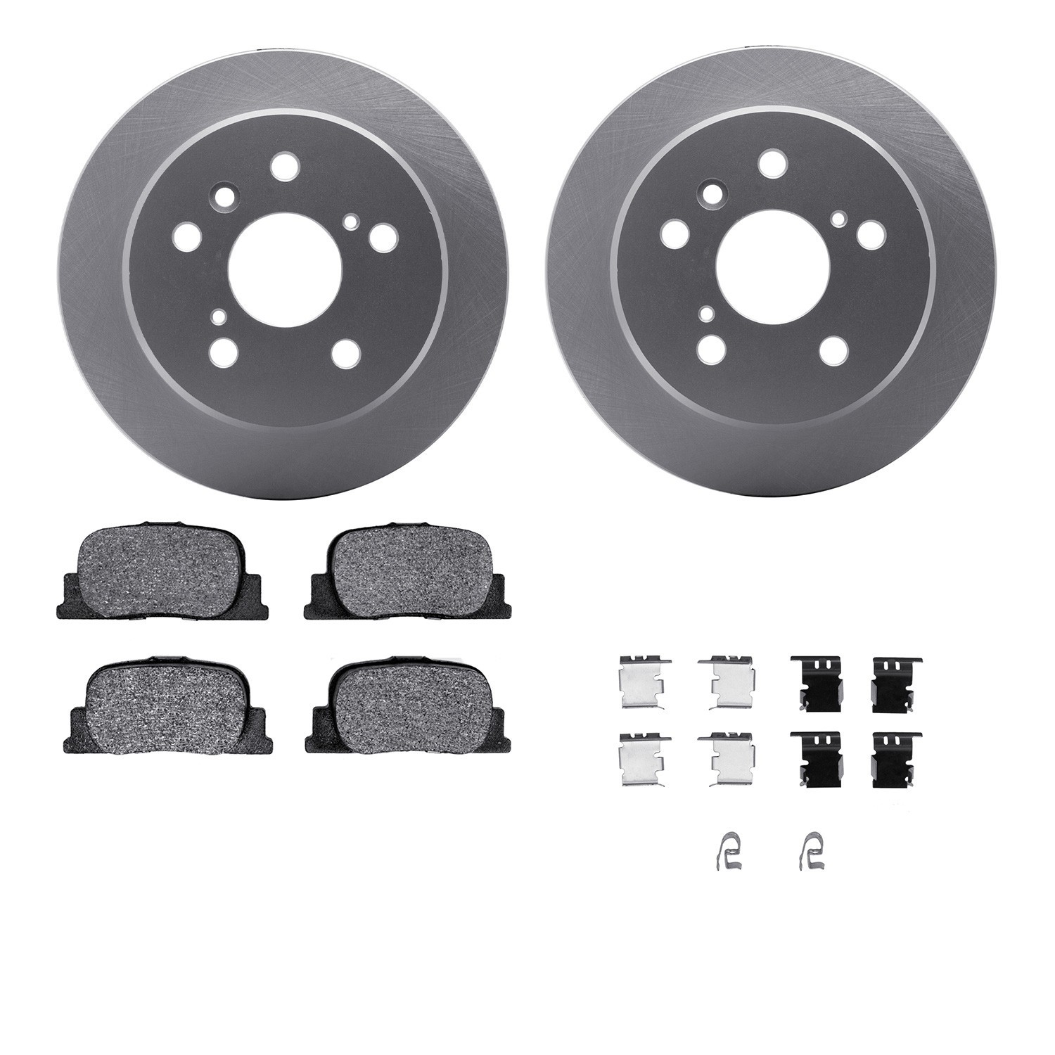 DYN 4512-76107 DFC GEOSPEC Coated Rotors with 5000 Brake Pads - Ceramic and Hardware