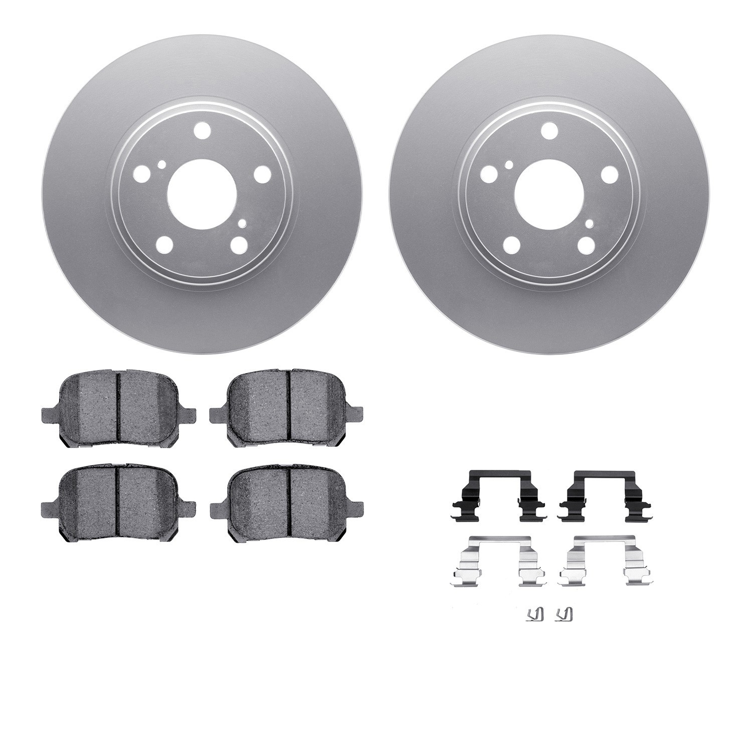 DYN 4512-76108 DFC GEOSPEC Coated Rotors with 5000 Brake Pads - Ceramic and Hardware