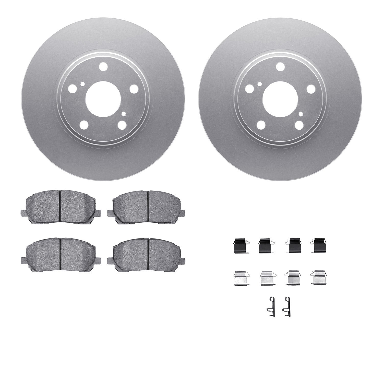 DYN-4512-76109 DFC GEOSPEC Coated Rotors with 5000 Brake Pads - Ceramic and Hardware