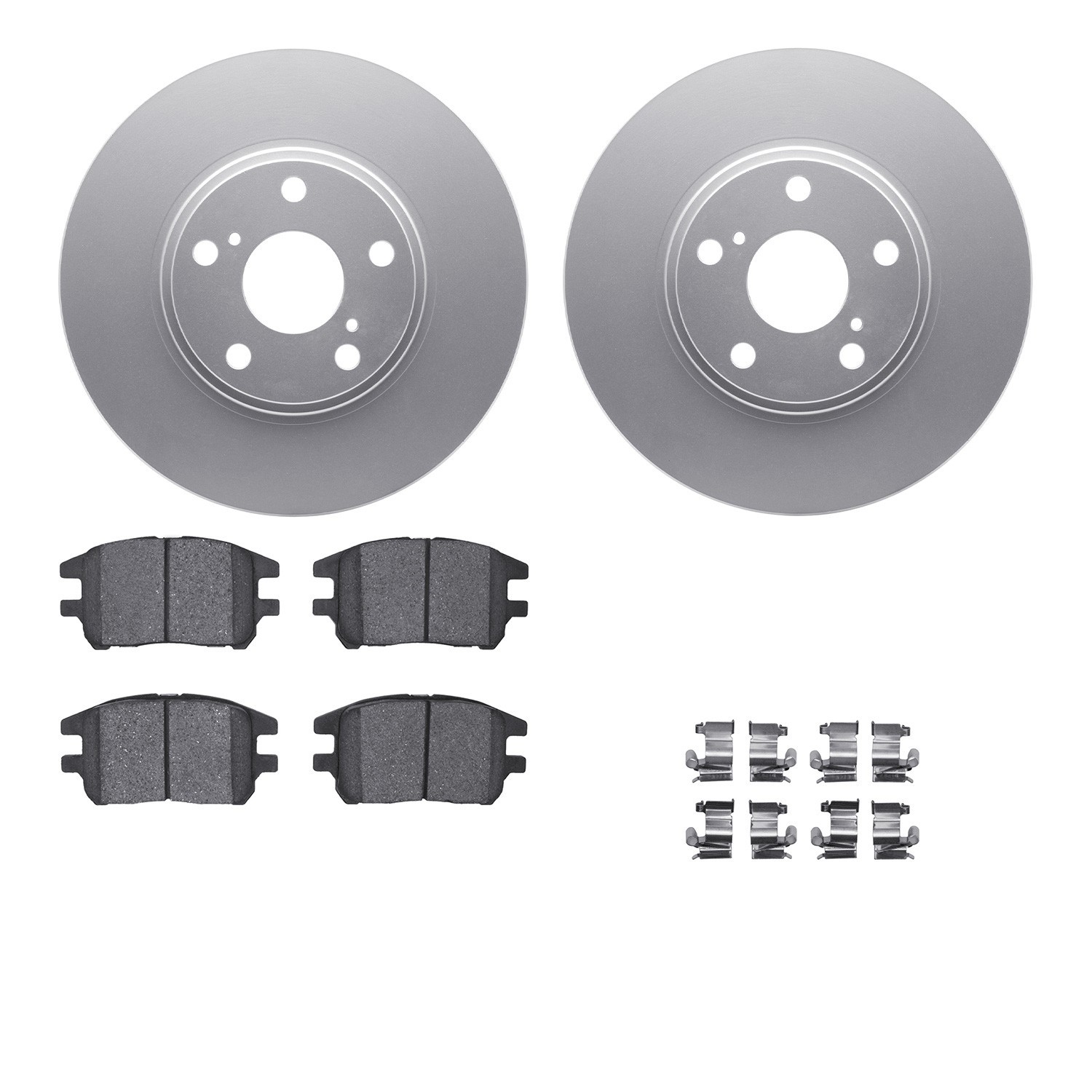 DYN 4512-76112 DFC GEOSPEC Coated Rotors with 5000 Brake Pads - Ceramic and Hardware