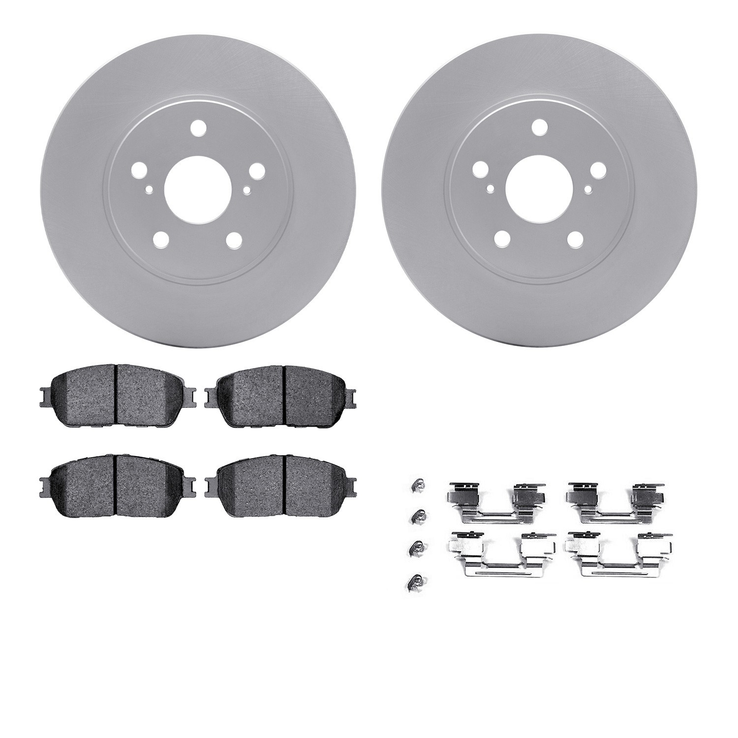 DYN-4512-76127 DFC GEOSPEC Coated Rotors with 5000 Brake Pads - Ceramic and Hardware
