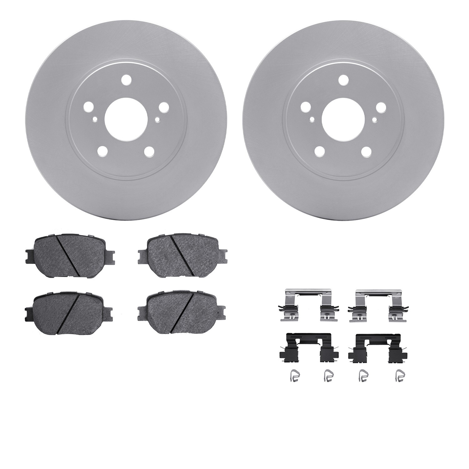 DYN 4512-76130 DFC GEOSPEC Coated Rotors with 5000 Brake Pads - Ceramic and Hardware