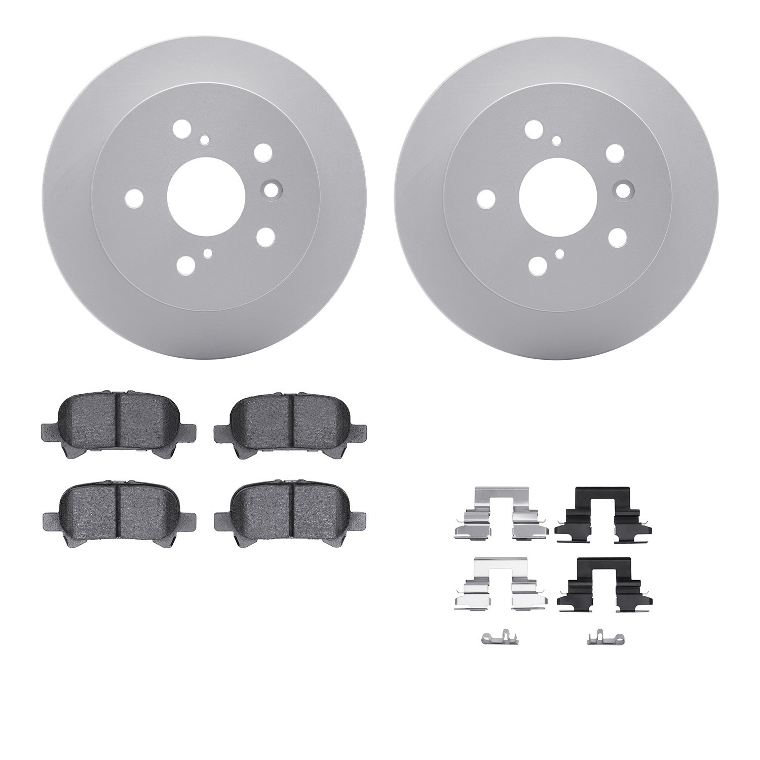 DYN 4512-76131 DFC GEOSPEC Coated Rotors with 5000 Brake Pads - Ceramic and Hardware