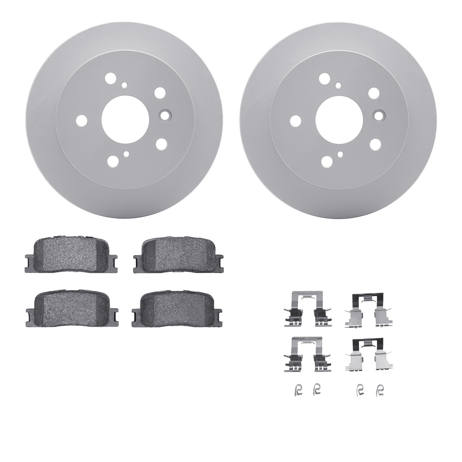 DYN 4512-76132 DFC GEOSPEC Coated Rotors with 5000 Brake Pads - Ceramic and Hardware