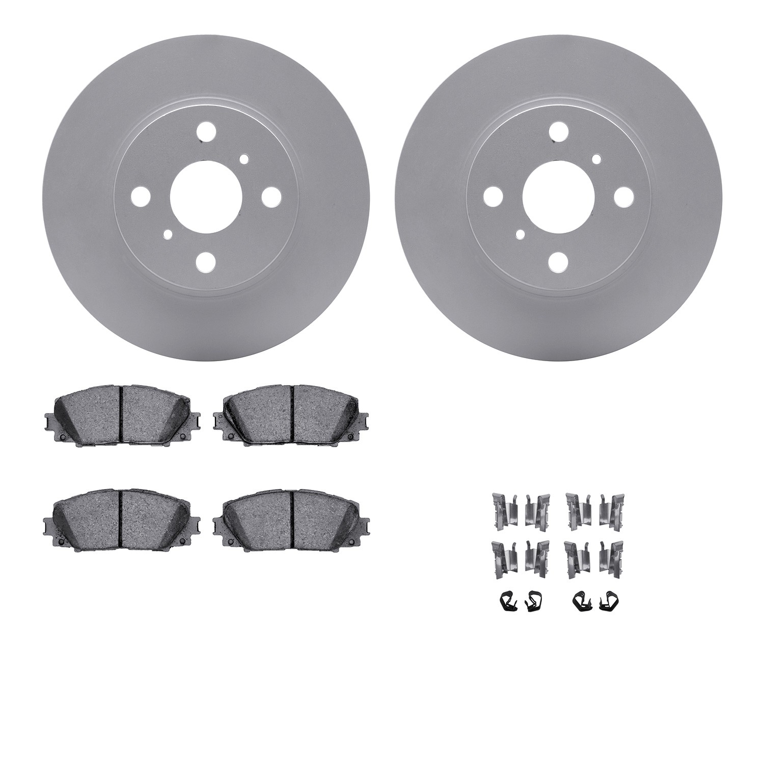DYN 4512-76136 DFC GEOSPEC Coated Rotors with 5000 Brake Pads - Ceramic and Hardware