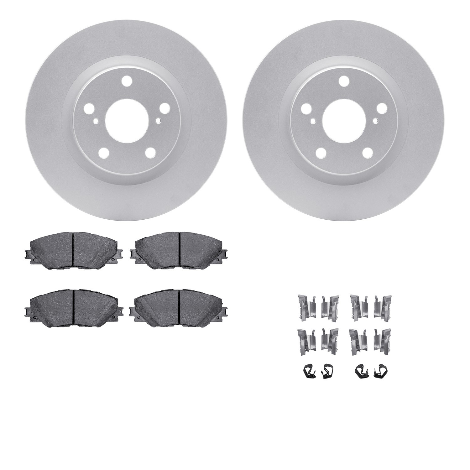 DYN-4512-76138 DFC GEOSPEC Coated Rotors with 5000 Brake Pads - Ceramic and Hardware