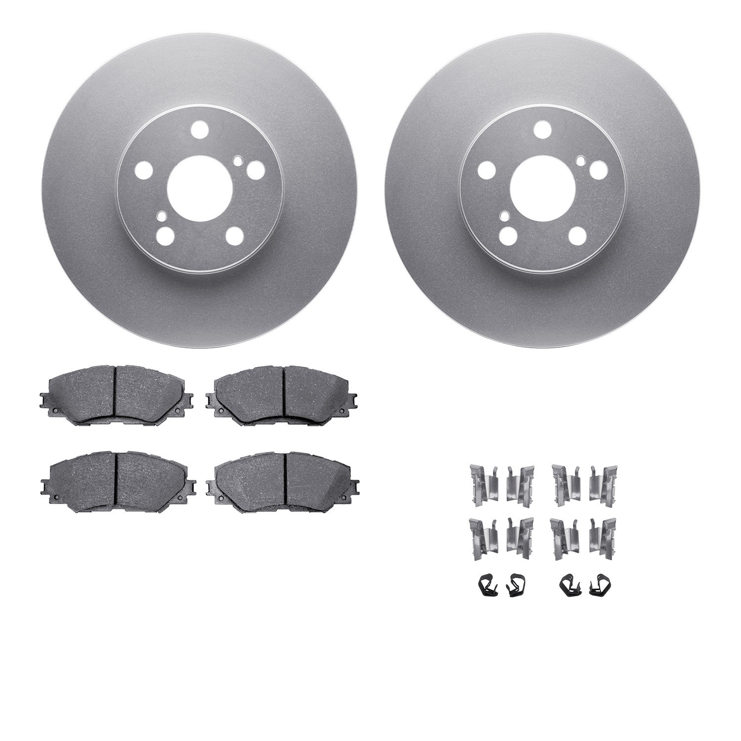DYN-4512-76141 DFC GEOSPEC Coated Rotors with 5000 Brake Pads - Ceramic and Hardware