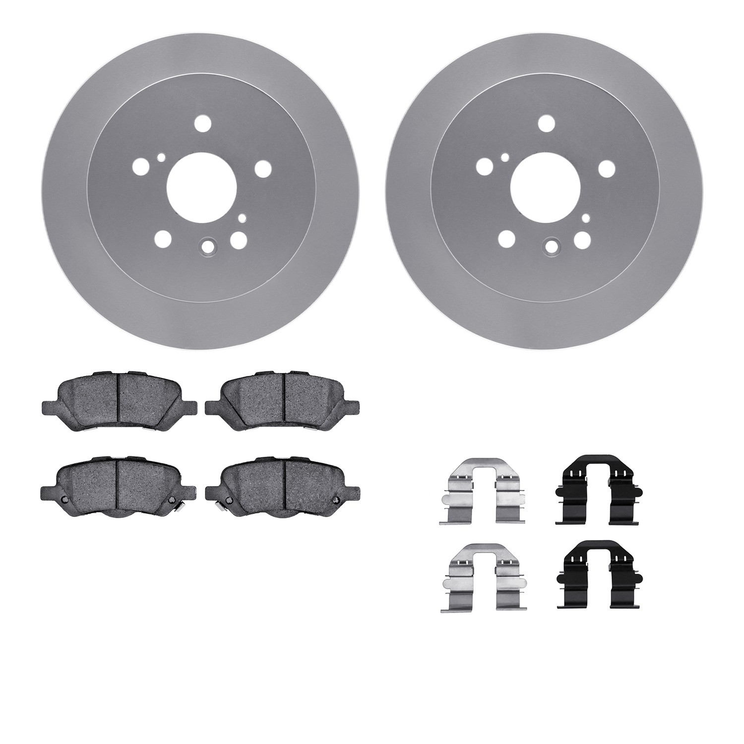 DYN-4512-76148 DFC GEOSPEC Coated Rotors with 5000 Brake Pads - Ceramic and Hardware
