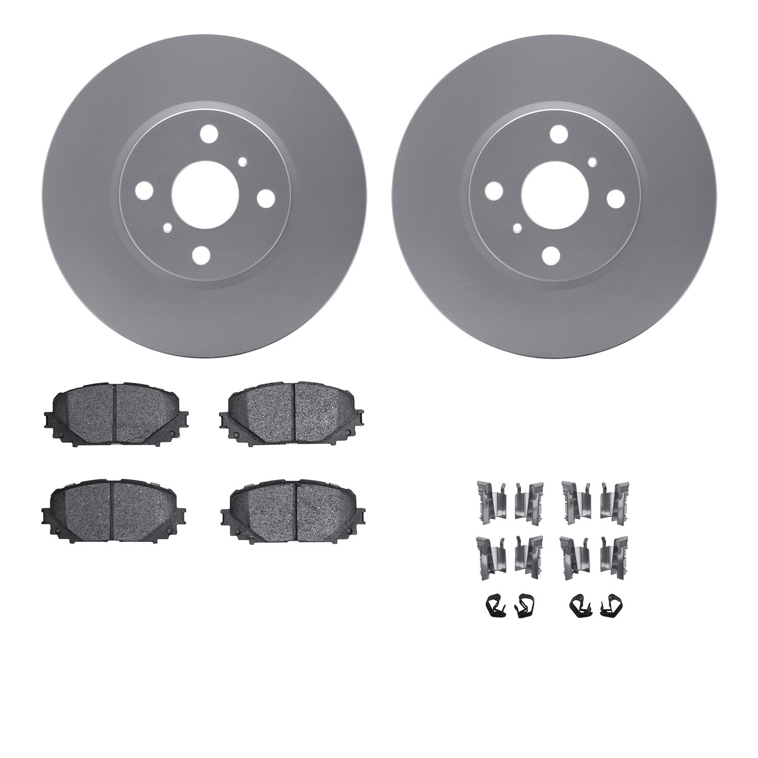 DYN 4512-76151 DFC GEOSPEC Coated Rotors with 5000 Brake Pads - Ceramic and Hardware