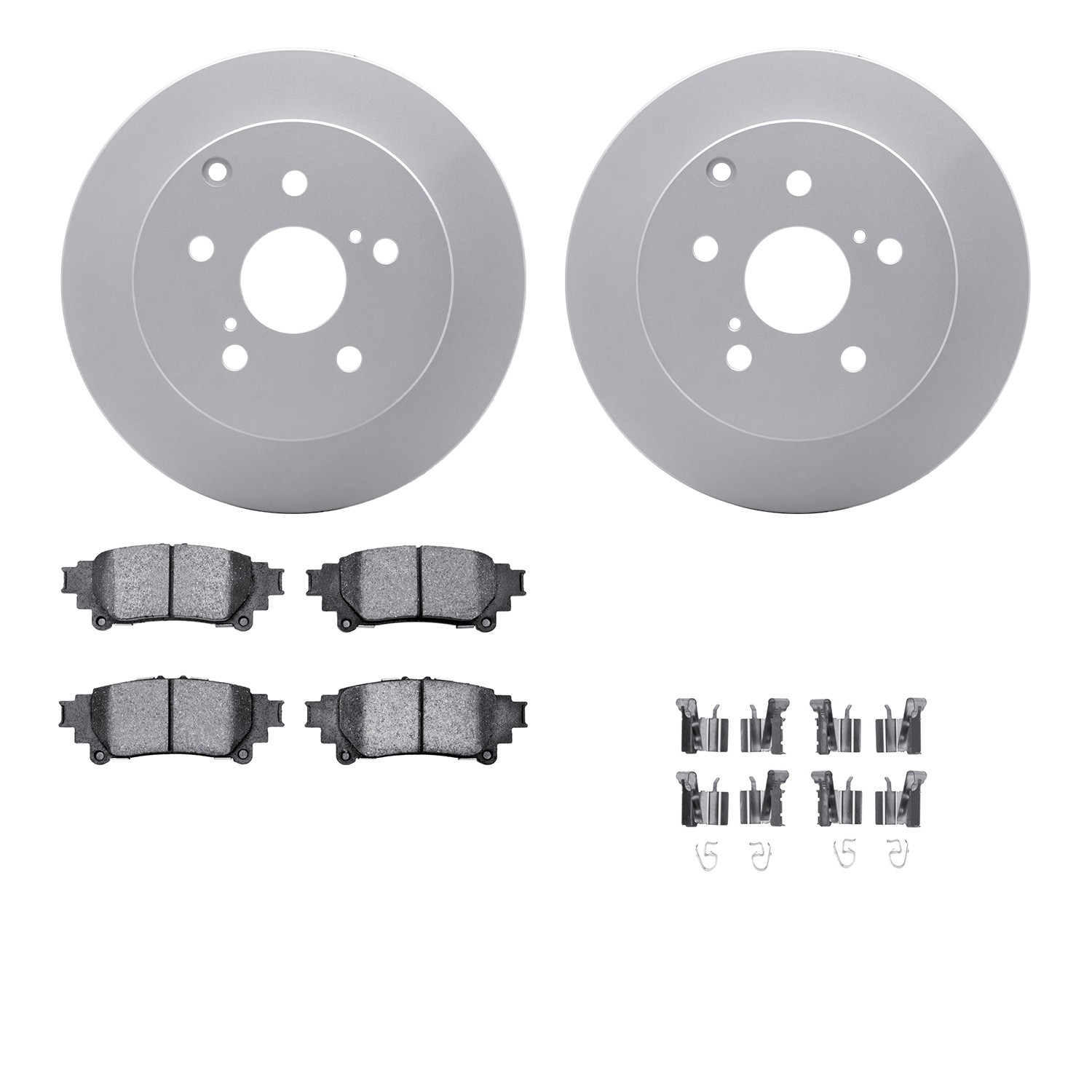 DYN 4512-76152 DFC GEOSPEC Coated Rotors with 5000 Brake Pads - Ceramic and Hardware