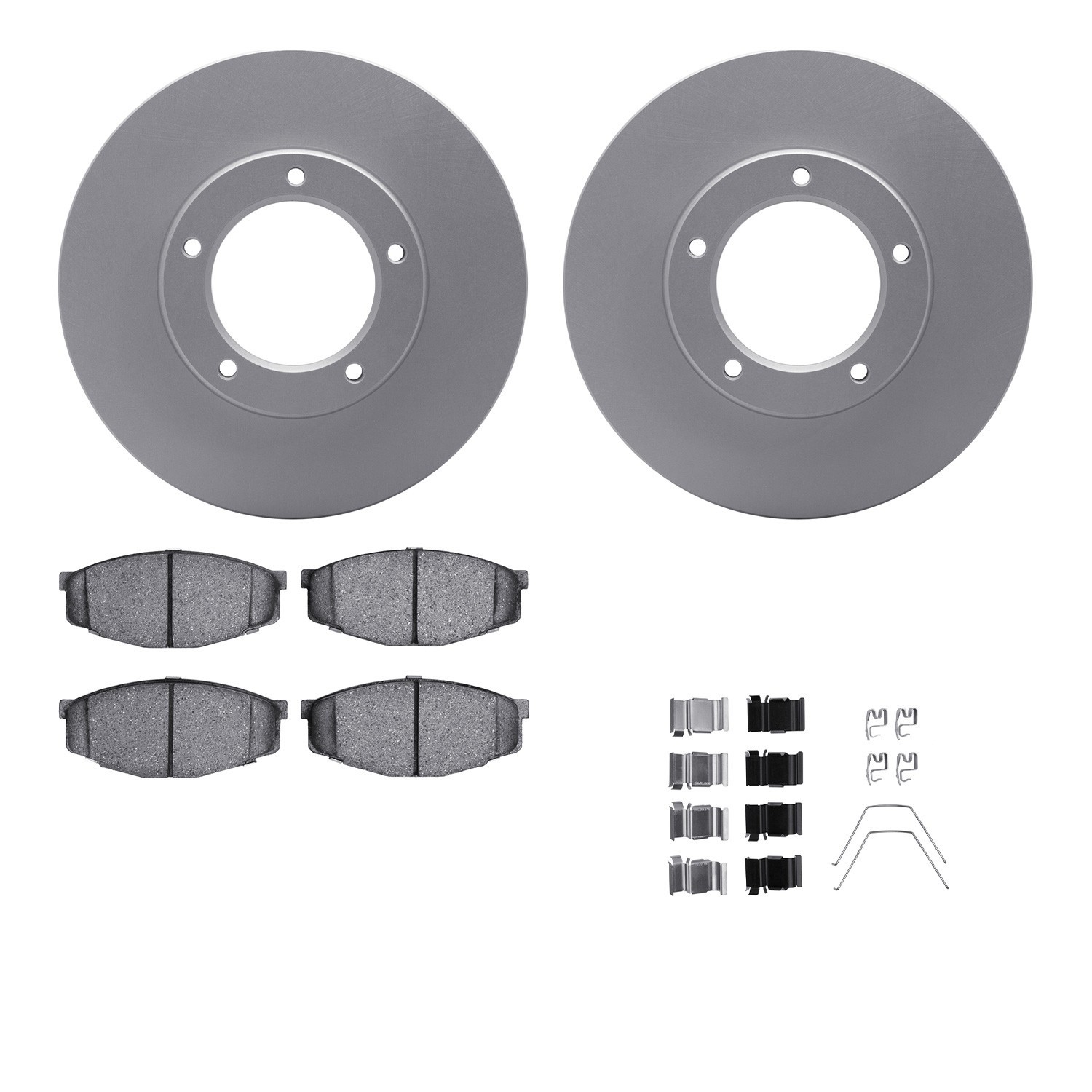 DYN-4512-76156 DFC GEOSPEC Coated Rotors with 5000 Brake Pads - Ceramic and Hardware