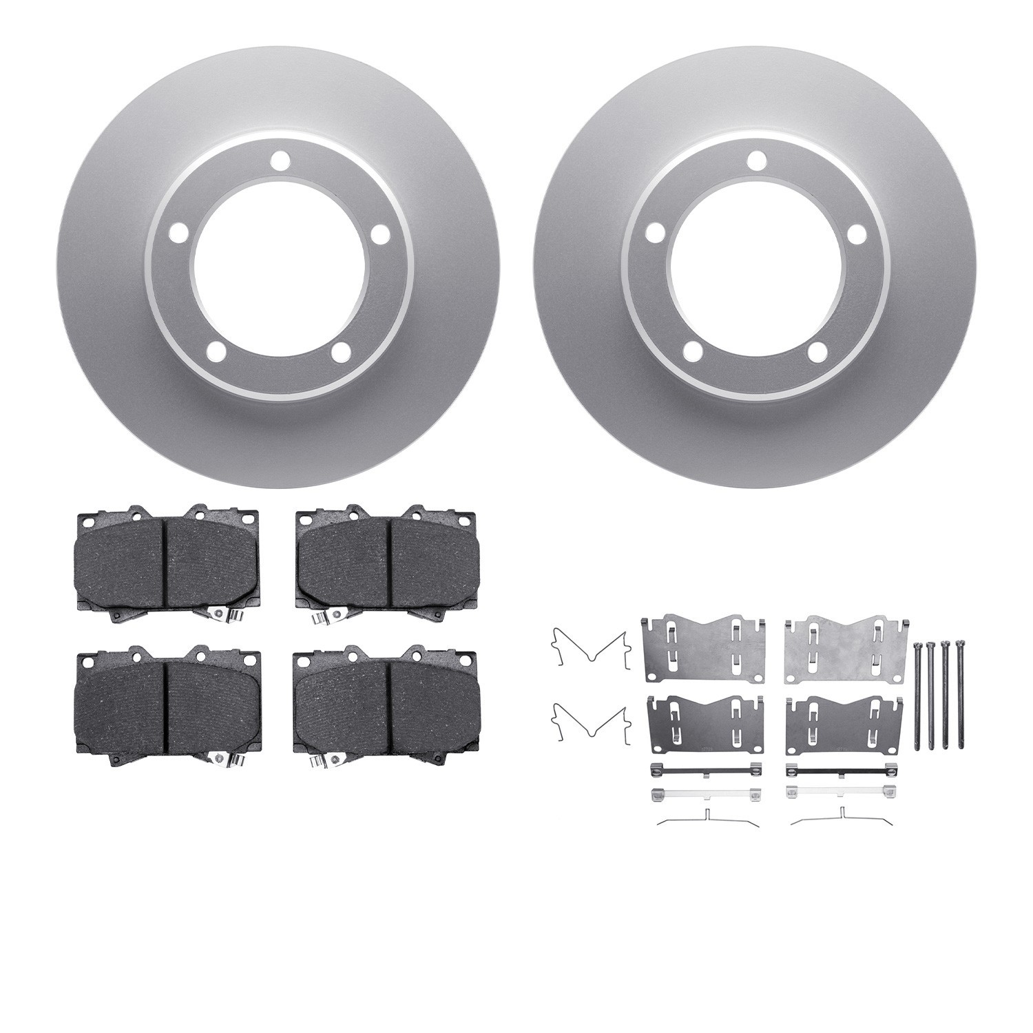 DYN 4512-76159 DFC GEOSPEC Coated Rotors with 5000 Brake Pads - Ceramic and Hardware