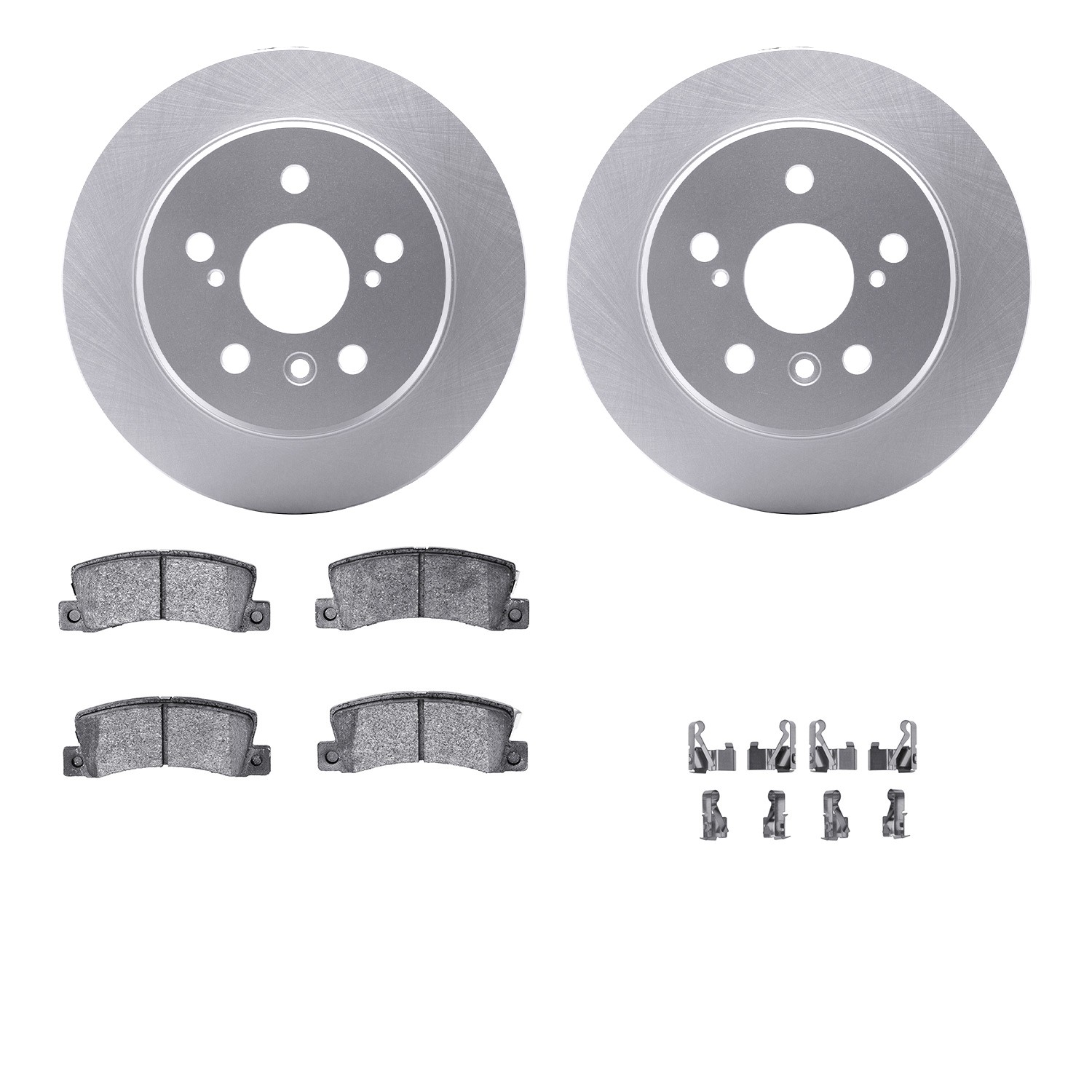 DYN 4512-76161 DFC GEOSPEC Coated Rotors with 5000 Brake Pads - Ceramic and Hardware