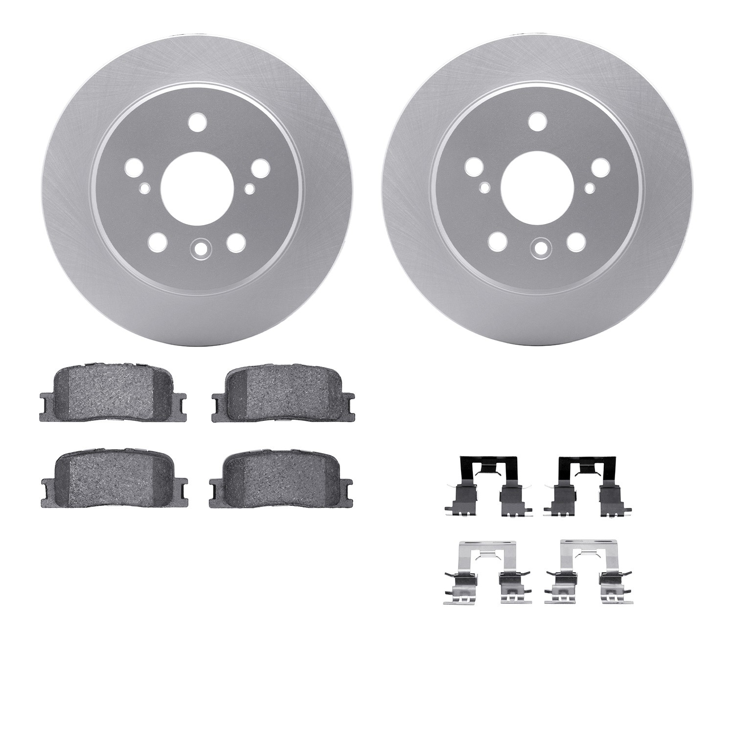 DYN 4512-76162 DFC GEOSPEC Coated Rotors with 5000 Brake Pads - Ceramic and Hardware