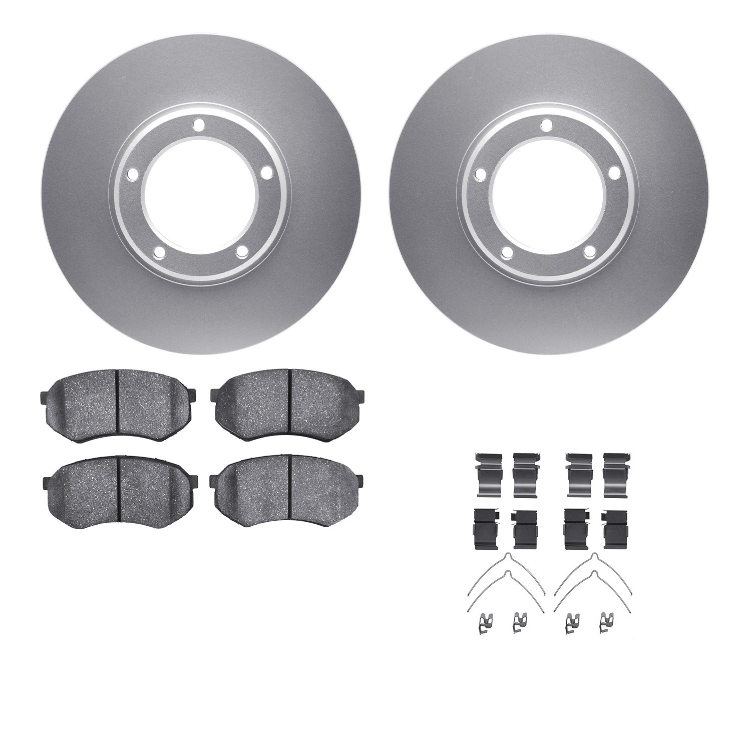 DYN 4512-76163 DFC GEOSPEC Coated Rotors with 5000 Brake Pads - Ceramic and Hardware