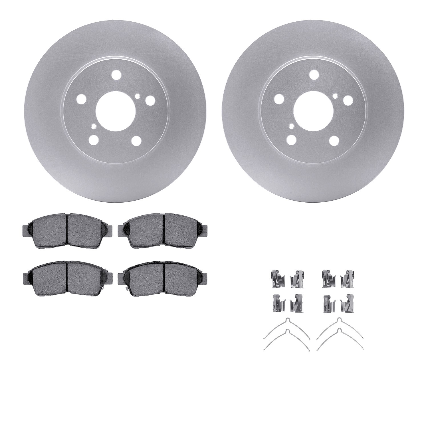 DYN 4512-76166 DFC GEOSPEC Coated Rotors with 5000 Brake Pads - Ceramic and Hardware