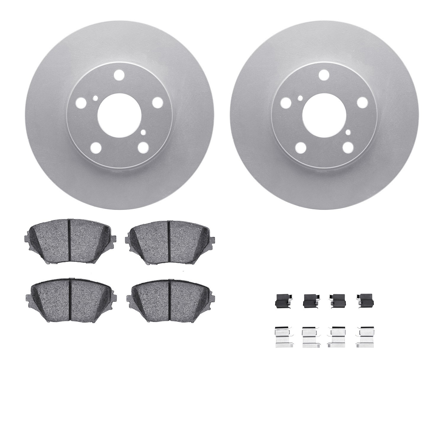 DYN 4512-76170 DFC GEOSPEC Coated Rotors with 5000 Brake Pads - Ceramic and Hardware