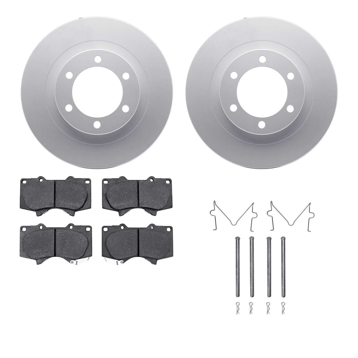 DYN 4512-76171 DFC GEOSPEC Coated Rotors with 5000 Brake Pads - Ceramic and Hardware