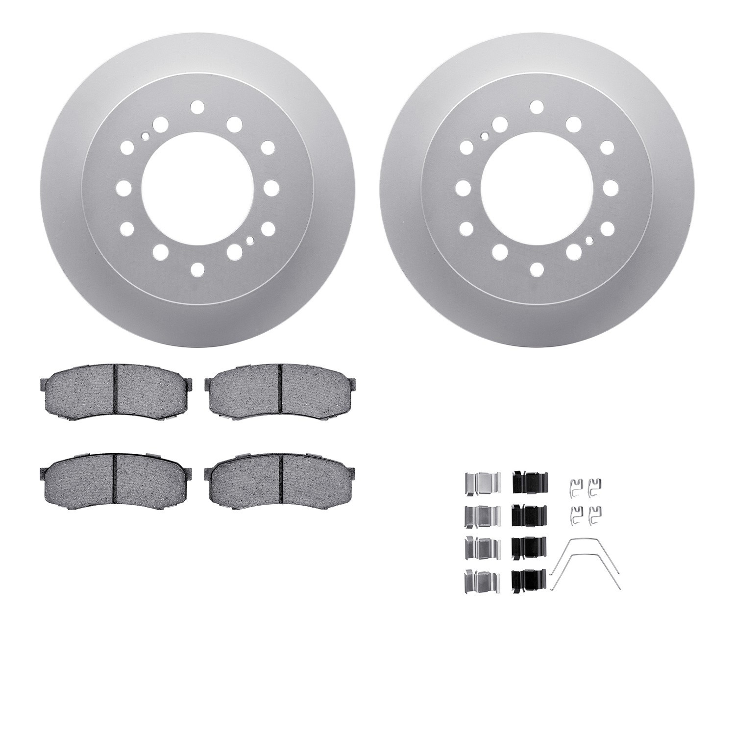 DYN-4512-76172 DFC GEOSPEC Coated Rotors with 5000 Brake Pads - Ceramic and Hardware