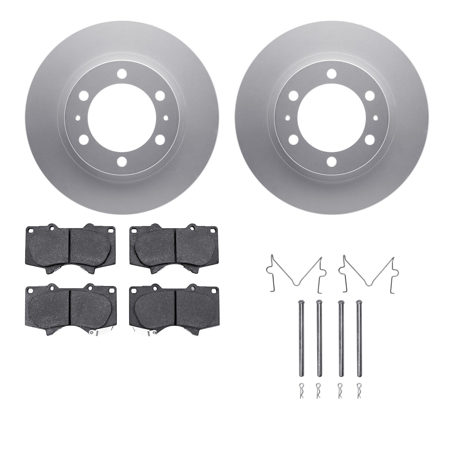 DYN-4512-76173 DFC GEOSPEC Coated Rotors with 5000 Brake Pads - Ceramic and Hardware