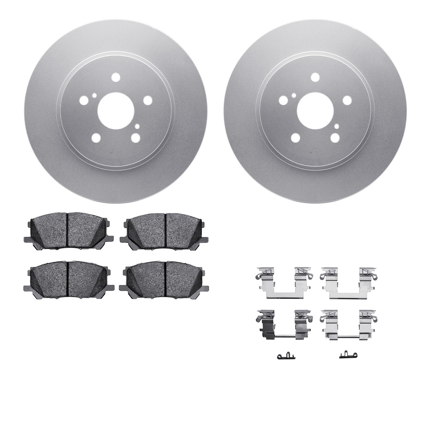 DYN 4512-76174 DFC GEOSPEC Coated Rotors with 5000 Brake Pads - Ceramic and Hardware