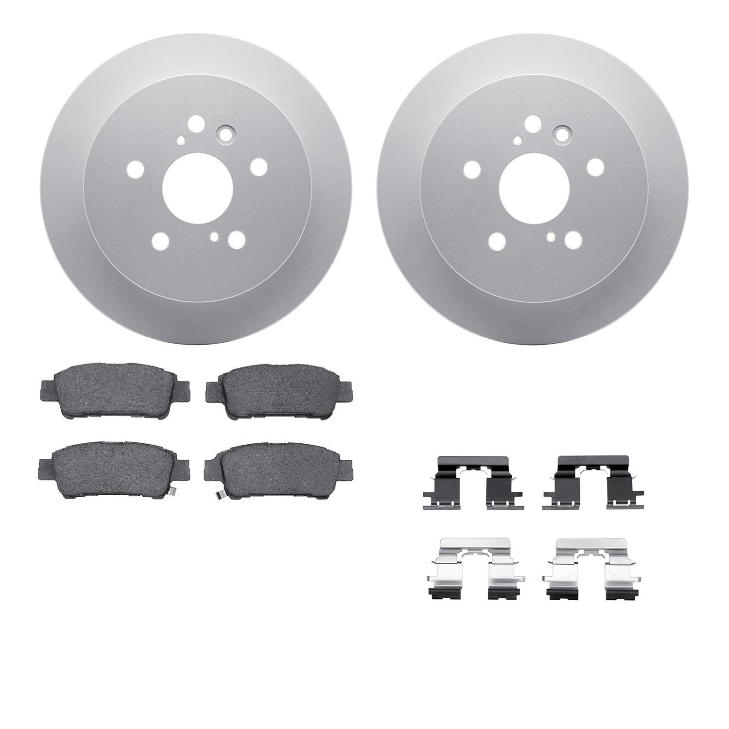 DYN 4512-76176 DFC GEOSPEC Coated Rotors with 5000 Brake Pads - Ceramic and Hardware