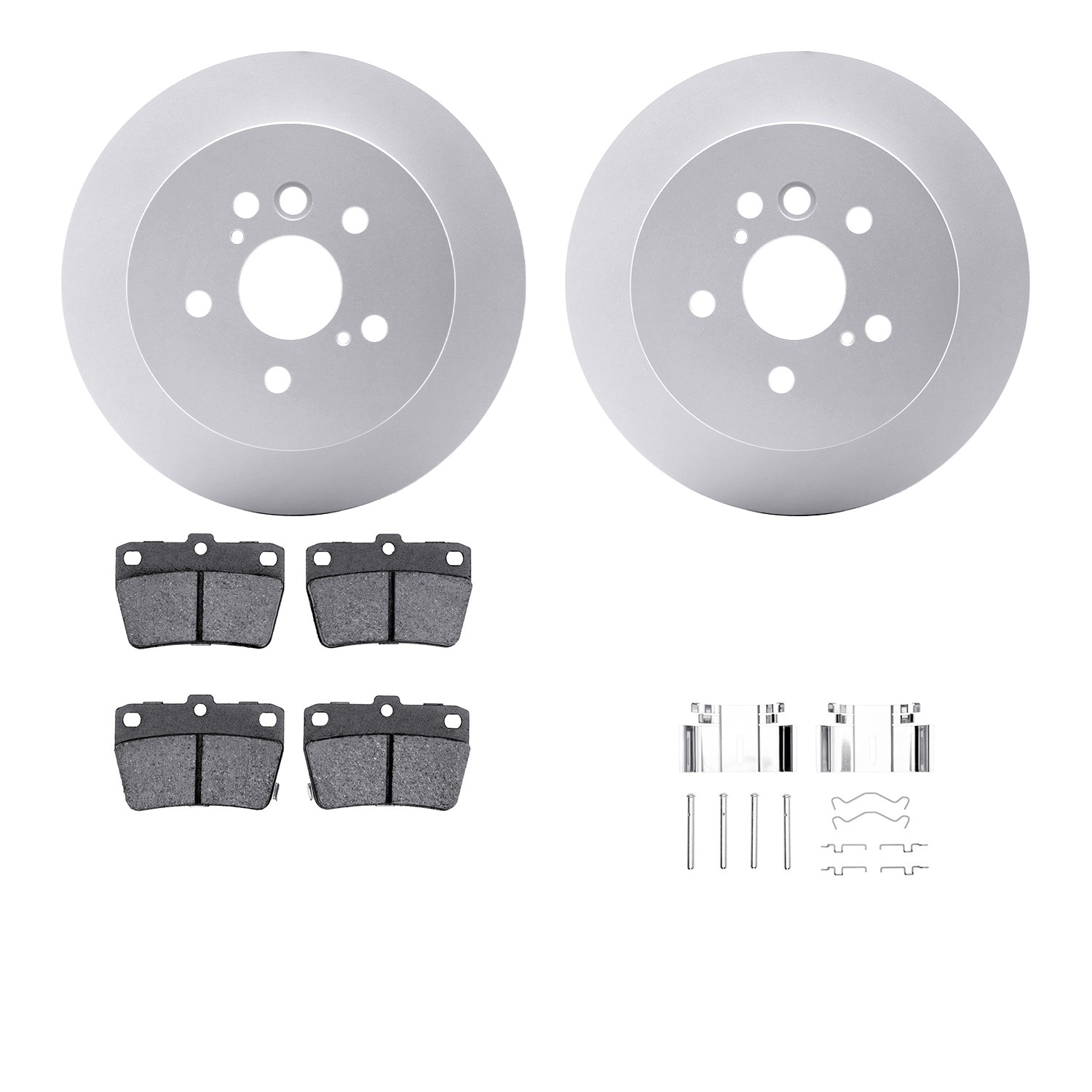 DYN 4512-76177 DFC GEOSPEC Coated Rotors with 5000 Brake Pads - Ceramic and Hardware