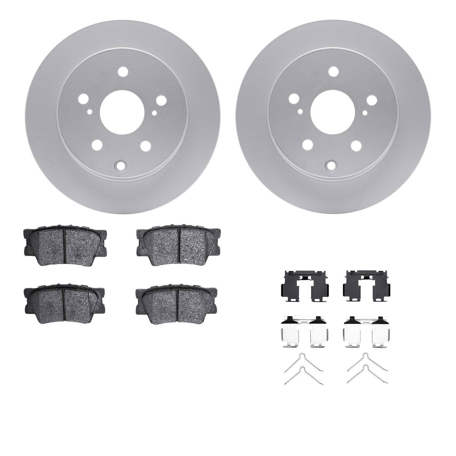 DYN-4512-76179 DFC GEOSPEC Coated Rotors with 5000 Brake Pads - Ceramic and Hardware