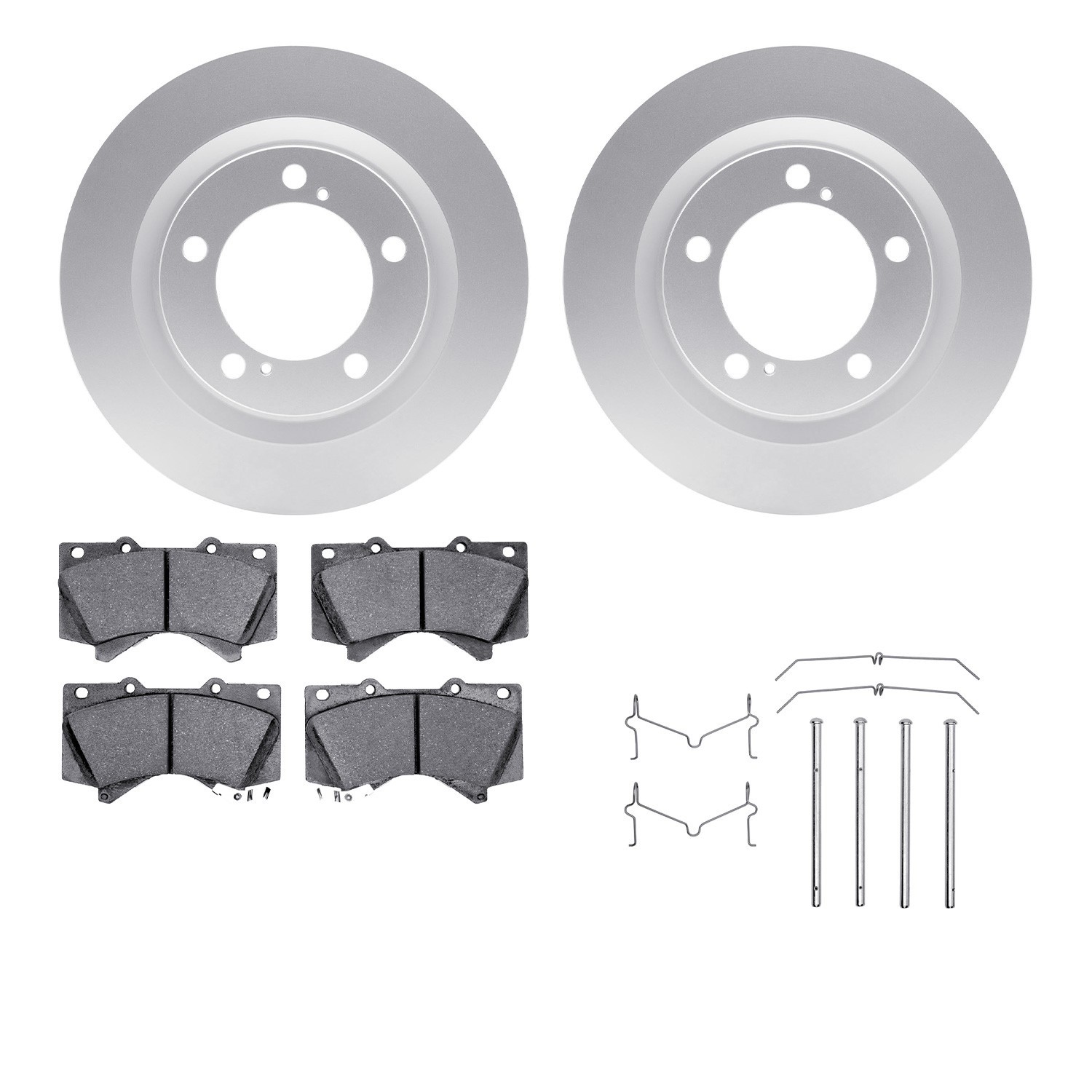 DYN-4512-76181 DFC GEOSPEC Coated Rotors with 5000 Brake Pads - Ceramic and Hardware