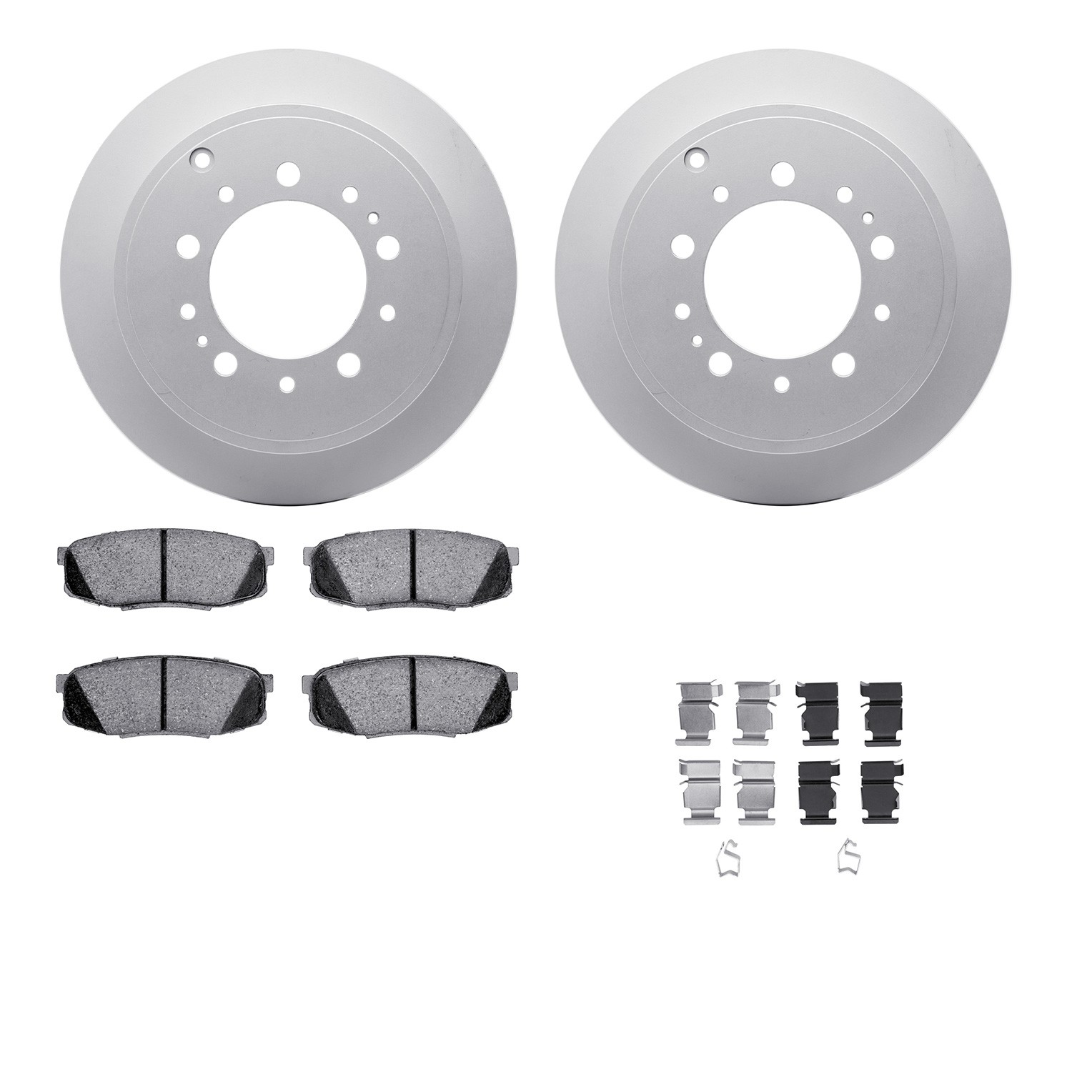 DYN-4512-76182 DFC GEOSPEC Coated Rotors with 5000 Brake Pads - Ceramic and Hardware